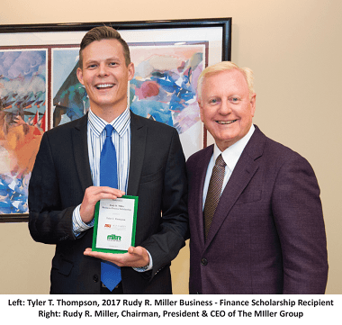 The Miller Group Awards Tenth Annual Rudy R. Miller Business – Finance Scholarship to Arizona State University Senior