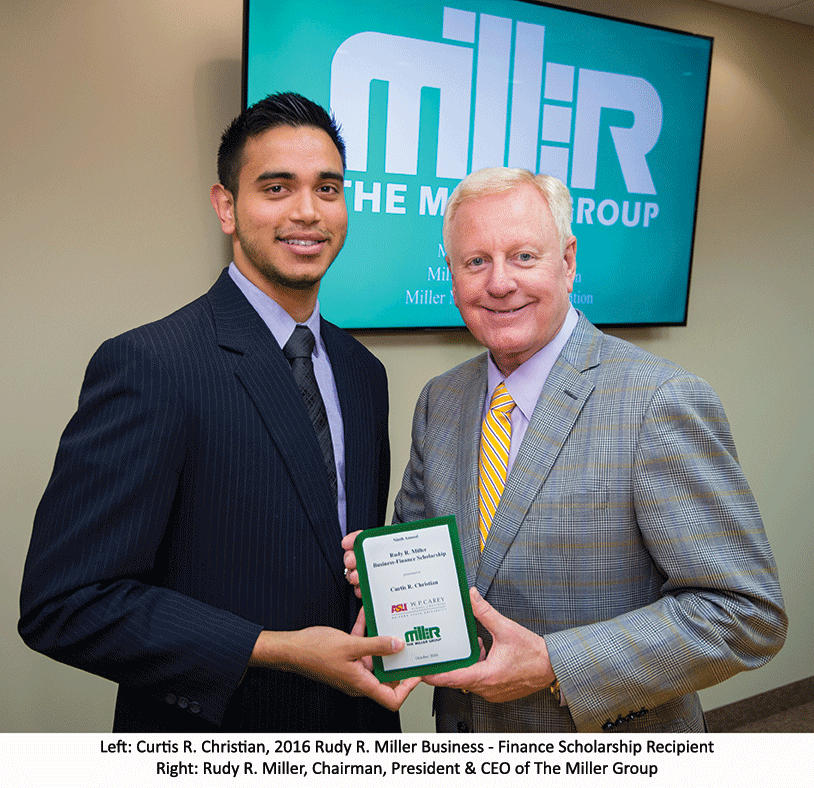 The Miller Group Announces Recipient of the Ninth Annual Rudy R. Miller Business – Finance Scholarship to Arizona State University Student