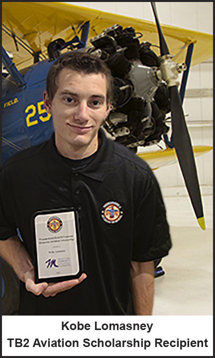 Thunderbird Field II Veterans Memorial, Inc. Aviation Scholarship Program Awards Kobe Lomasney