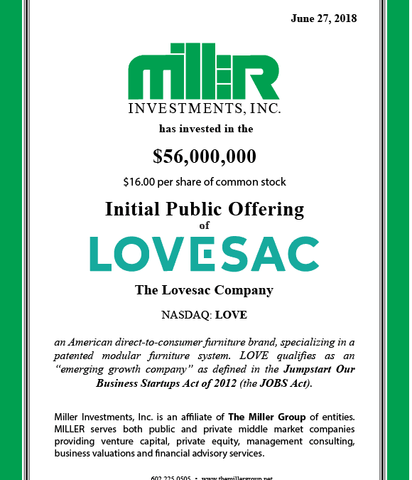Miller Investments, Inc. Invests in The Lovesac Company IPO